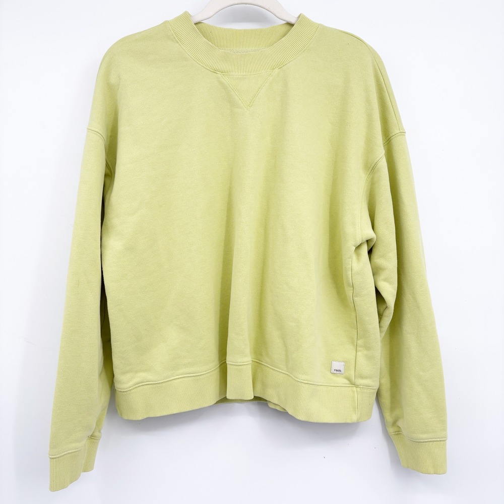 Vuori Womens Sedona Crewneck Lime Green Athleisure Lounge Sweatshirt Size M